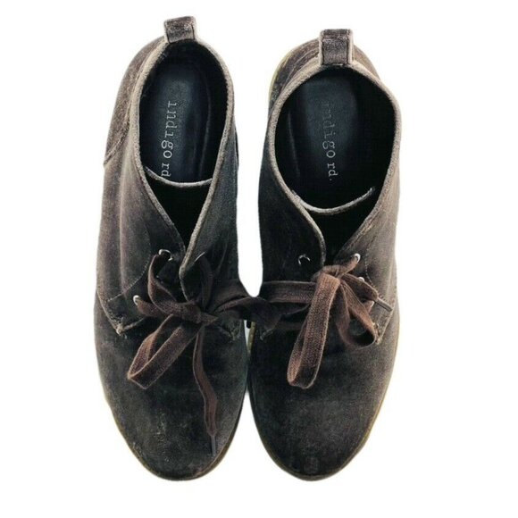 Indigo Rd. Womens Velvet Lace-Up Ankle Boots Size 6M Brown - Picture 11 of 12